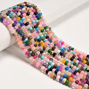 Mixed Gemstone Smooth Rondelle Beads Size 4x6mm 15.5'' Strand