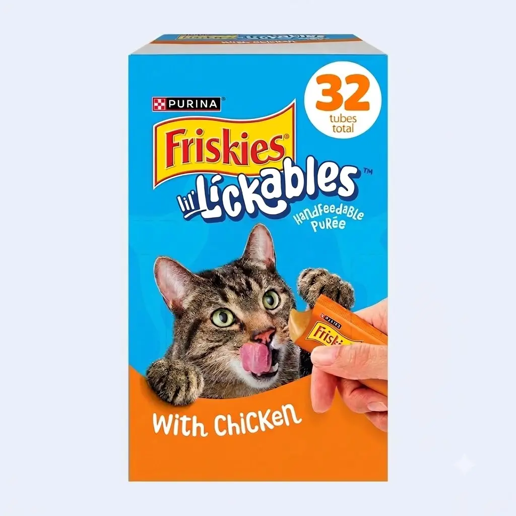 Purina Friskies Lil Lickables With Chicken Cat Treats 16 oz Carton Tasty Squeezable Pureed Treat Topper For Adult Cats