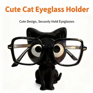 3D Printed Cat Eyeglasses Frame, Cute Plastic Desktop Storage Box with Stand, Cute Desktop Decoration, Ideal for Bedside, Hallway, Bathroom, Bedroom, Cabinet