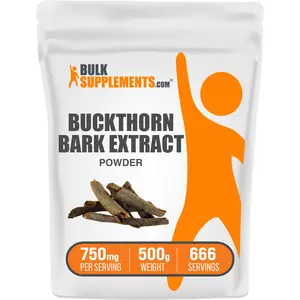 BulkSupplements Buckthorn Bark Extract Powder - Edible - Natural Antioxidants - Buckthorn Powder - Vegan - 100g-1kg - 750mg per Serving