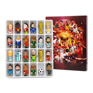 24pcs Funny Football Star & Animal Mascot Blind Advent Calendar - North America Sports Fan Party Gift, Keychain & Phone Charm