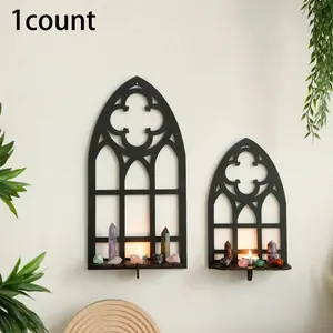 Gothic Style Wall Mounted Storage Rack, 1 Count Vintage Church Arch Frame Wall Hanging Storage Rack, Home Decor for Bedroom Bathroom Living Room, Shelves, Wall Shelf Unit