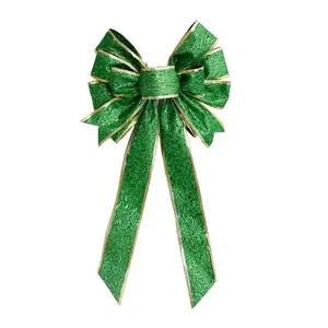 Patrick's Day Wreath Bow Large Green Glitter Bows
