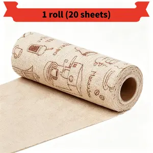 1 Roll (20 Sheets) / 2 Rolls (40 Sheets) Reusable Disposable-Style 10A Antibacterial Cleaning Cloths, Tearable Printed Absorbent Antibacterial & Easy-to-Clean Wipes, Weekly-Use Reusable Towels for Kitchen, Bathroom & All Household Cleaning