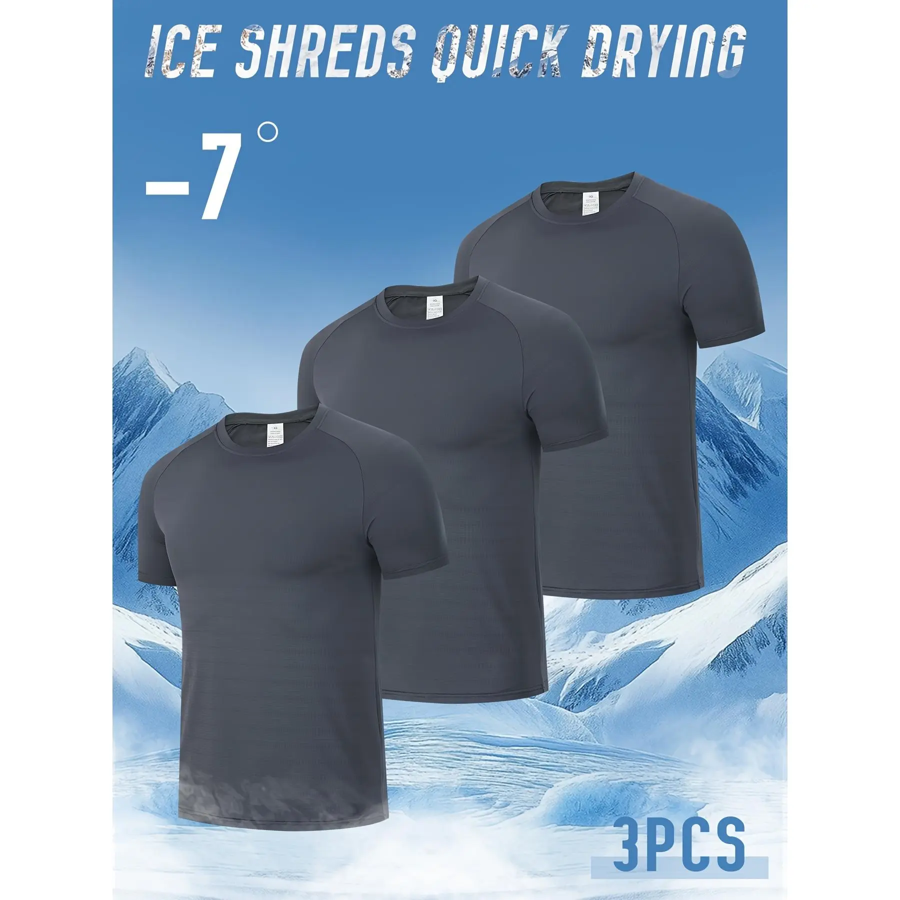 3PCS Grey (Round Neck)