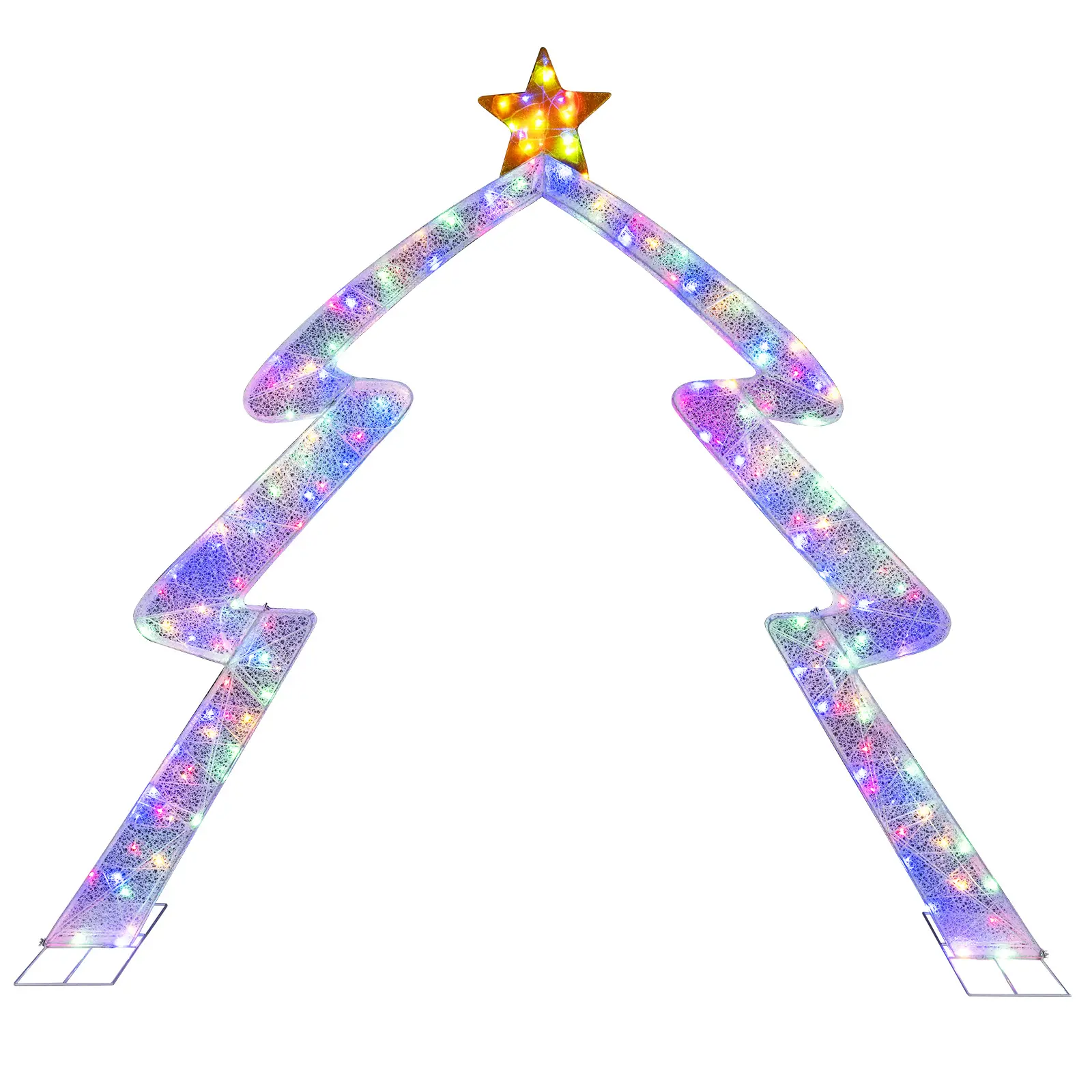 COSTWAY - 8.8 Feet Christmas Tree-shaped Archway with Top Star