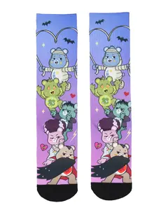 Care Bears X Universal Monsters Socks Men's Horror Film Characters Design Sublimated Adult Mid-Calf Crew Socks