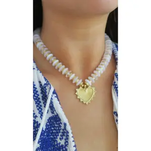 Parker Charm Necklace - White