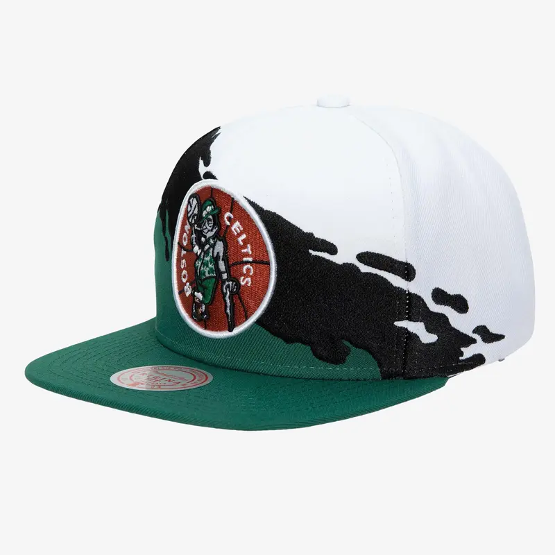MENS MITCHELL & NESS NBA PAINTBRUSH SNAPBACK HWC CELTICS - WHITE-GREEN