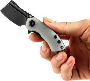 KANSEPT Mini Korvid Cleaver Compact Pocket Knife - 1.45''154CM Blade | EDC Folding Knife & Box Opener | Brown Micarta or Jade G10 Handle | Ultimate Mini Utility Tool for Men & Women (T3030 Series)