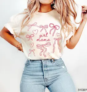 Girl Mama Comfort Colors® Shirt, Coquette Girl Mama Tshirt, Girl Mama Mothers Day Gift, Shirt for Mom of Girls, Coquette Bow Mama Tshirts