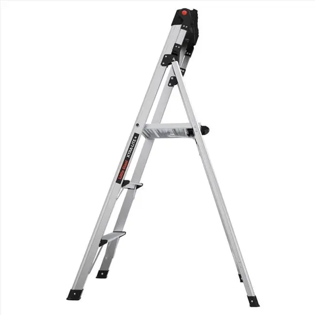 Little Giant 1026893 5 ft. OSHA-Compliant ANSI-Certified Extra-Lite Plus Aluminum Step Ladder, Type IAA, 375 lbs Capacity, Foldable, Increased Durability, Coir-Infused, Colorfast, Easily Cleaned, Non-Slip Tread, Moisture-Absorbing Work Platform