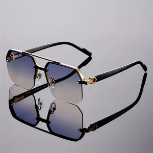 Square Semi Frame Glasses Women Double Bridge Retro Design Metal Hinges Lightweight Eyewear Casual Wear Party Fashion Use