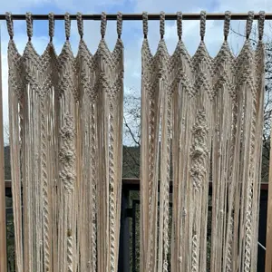 Handcrafted Macrame Decor Curtains 100% Cotton Unique Exclusive 3 ft 6 in W x 7 ft L for Home Elegance