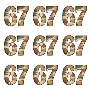 9 Pack Meme 6 7 Number Camo Iron on Patches Vinyl Stickers for Tshirt Hoodie Hat No Sewing Required Funny Gift Meme Lovers Party Decals