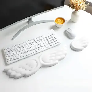 Gaming Accessories 2026 Mechanical Keyboard Wrist Rest, Angel Wing Memory Foam Mouse Cushion Support Pad for Computers and Laptops