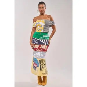 FULL RIDE PATCHWORK MAXI SKIRT