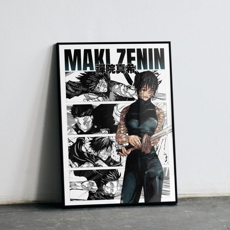 Jujutsu Kaisen Anime Poster, JJK Maki Zenin Anime Art Print Decor Posters - NO FRAME