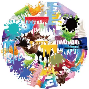50pcs Dripping Paint Transparent PET Series Stickers, Office Supplies Notebook Accessory Products, Suitable for Scrapbooks, Diaries, Laptops, Water Bottles, Cars and Other Faith-based Designs