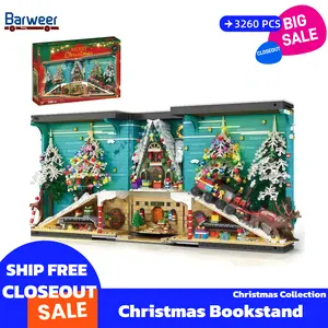 [BARWEER](SHIP FREE)Christmas Bookstand With Gift Box Christmas Collection Gift Toys Bricks Closeout Sale