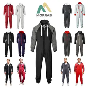 MORRAB Unisex Fleece Jumpsuit | Super Soft Thermal One Piece Pajamas | Full Zip Hooded Romper for Men & Women | Cozy Winter Loungewear | Oversized Adult Onesie