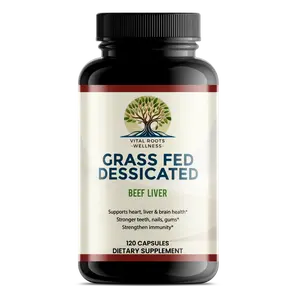 Vital Roots Wellness Grass Fed Dessicated Beef Liver Healthcare Vitamin 3000mg Non GMO Gluten Free 120 Capsules