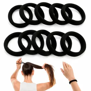 10PCS Large Random Color Hair Ties for Women and Girls-High Stretching, Thick Seamless Cotton, No Damage Elastics