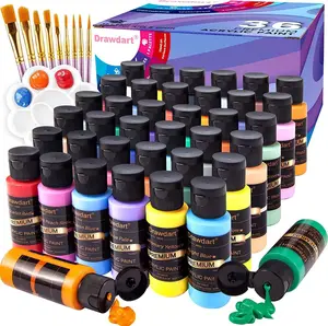 Acrylic Paint Set, 36 Colors Painting Supplies for Canvas Wood Fabric Ceramic Crafts