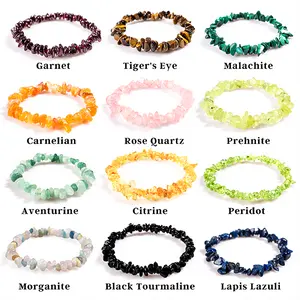 Natural Crystal Chips & Nuggets Bracelets Perfect for Men, Women, Couples, and Friends | Ideal for Daily Wear, Meditation, Gift