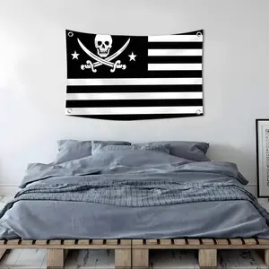Large Skull Crossbones Pirate Jolly Roger Flags Custom Camping Outdoor Garden room Bedroom Decor Party Backdrops Wall Art Family Gifts