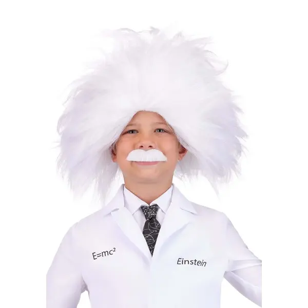 Kid's Mad Scientist Costume Wig and Mustache Kit