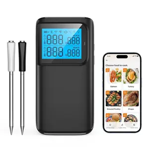 Dual Mode Multi-Sensor Meat Thermometer, WiFi 5G and  5.4 Connection, 2 Probes with 5 Sensors, CNAS-accredited Accuracy, for BBQ, Grill, , Oven, Kitchen