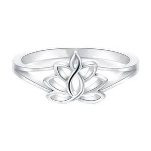 925 Sterling Silver Lotus Yoga Ring, High-Polish Anti-Tarnish Comfort Fit Band, Elegant Wedding & Anniversary Jewelry, Perfect Holiday Gift