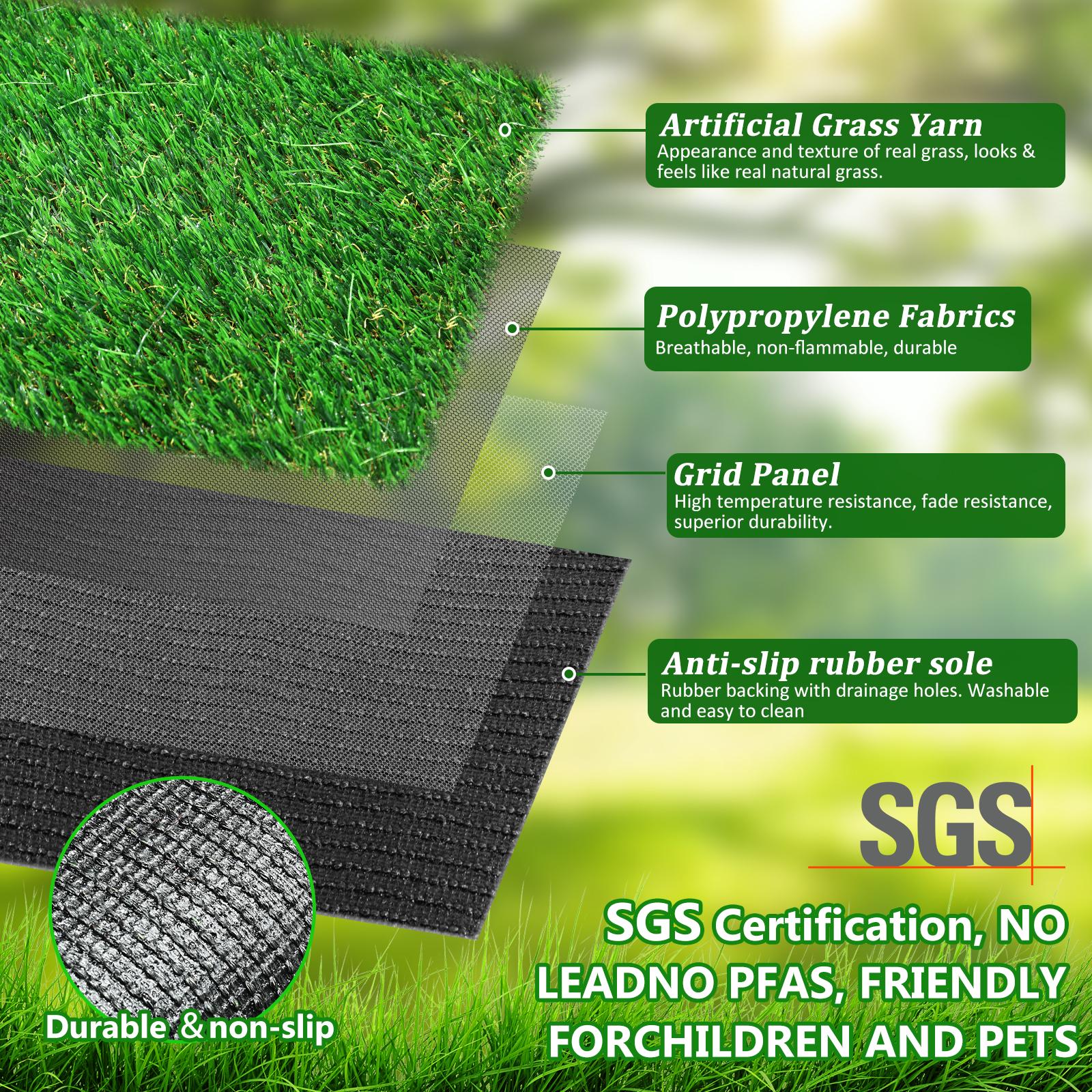 6.5FT x 33FT Outdoor Artificial Grass Runner Rug - 1.38" Pile Height C-Shape Blades Thick Realistic Fake Turf, Waterproof Nonslip Dog Pet Drain Mat for Easter Party, Yard Patio Garden Sports & Outdoor Use, Flooring 6.5FT x 33FT Outdoor Artificial Grass Runner Rug - 1.38" Pile Height C-Shape Blades Thick Realistic Fake Turf, Waterproof Nonslip Dog Pet Drain Mat for Easter Party, Yard Patio Garden Sports & Outdoor Use, Flooring