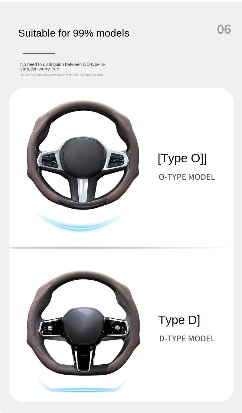 2026 New Red Leather Steering Wheel Cover – Ultra-Thin, Breathable & Anti-Slip, All-Season Sporty Design for Enhanced Grip & Driving Comfort