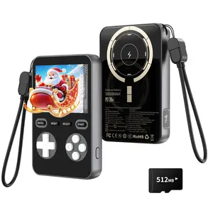 【Christmas Gift】Retro Handheld Games Console with 4.0 inch IPS HD Screen 512MB Memory Portable Gaming Player for Travel Magnetic Wireless Charger 60W Fast Charge 5000mAh Battery Ideal Gift for Teens or Partners