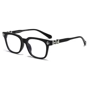 Chrome Hearts Square Eyeglasses Frame Black Luxury Optical Glasses for Men Women