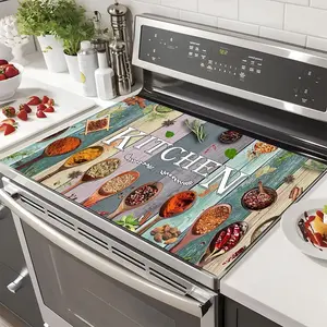 Soft Electric Stove Cover Cook Top Panel Protector Pad,Wood Grain Design, Scratch Resistant, Easy Clean, Kitchen Counter Cover, Mother's Day Gift