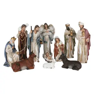 Nativity Scene Set  8"-18" Inches tall / 12 pc Set (La Casa NO Incluida) Brand-new Nacimiento completo (House NOT Included) Religious decor Jesus Jose y Maria Ornaments