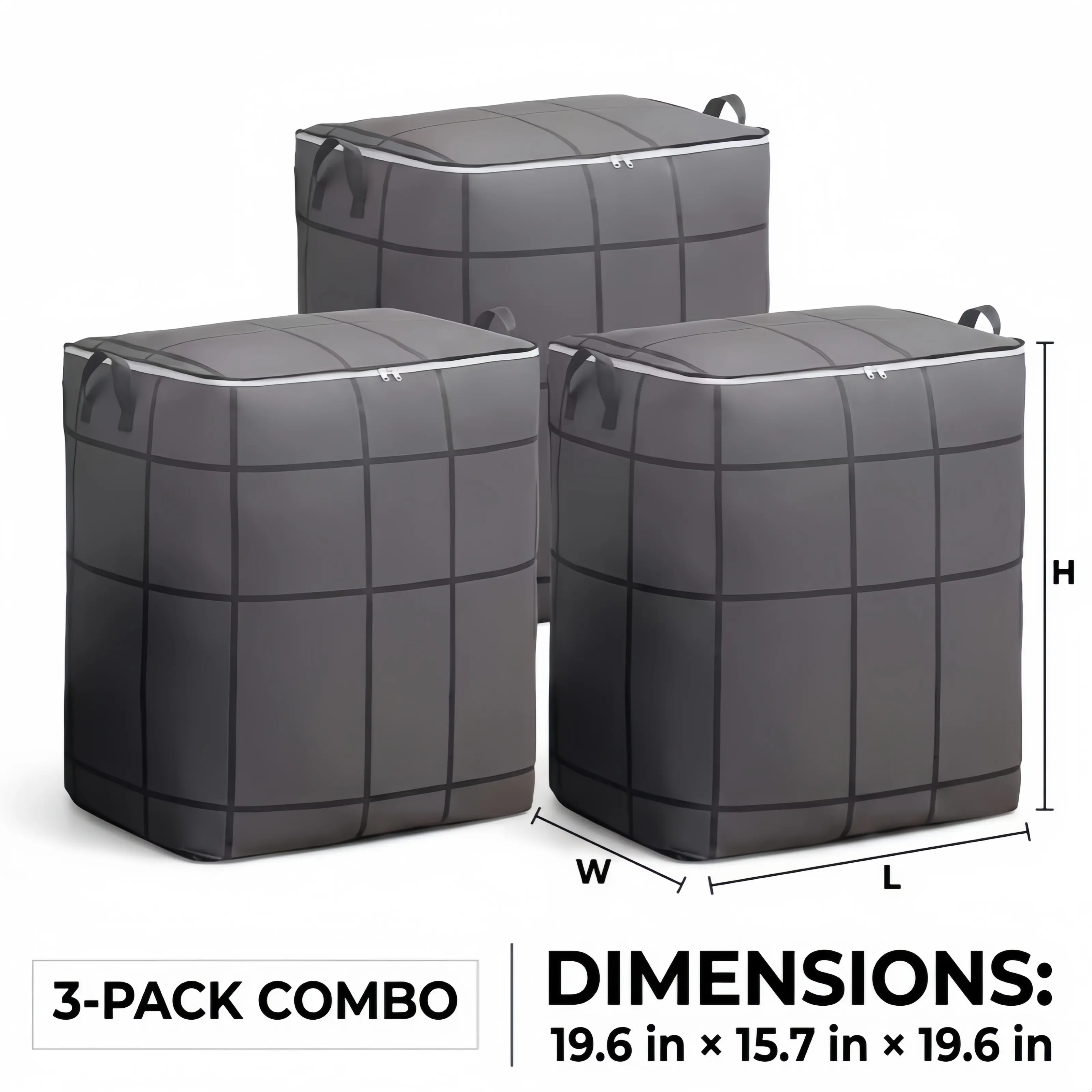 3-Count Large Capacity Foldable Tool Storage Bags, Multipurpose Organizer Totes for Home & Bedroom, Room Organization Hardware Tools Accessories Holder