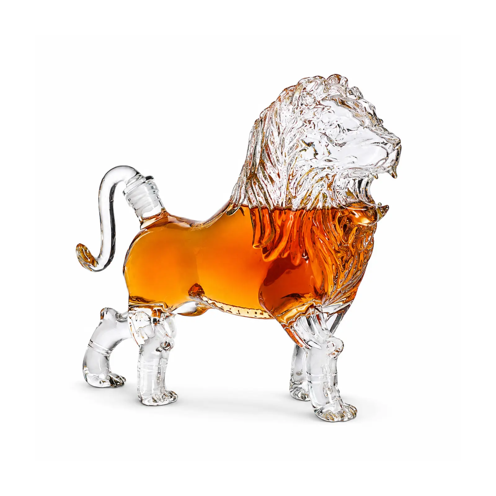 Lion Animal Whiskey and Wine Decanter, The Wine Savant - Stunning 500ml Glass Decanter Featuring a Majestic Lion Profile, Perfect for Whiskey, Wine, Scotch, Liquor - Elegant Barware Gift Any Occasion