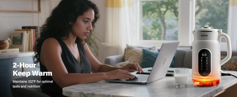 8-in-1 Multifunctional Automatic Nut Milk Machine&Coffee Maker, 32oz Auto Self-Cleaning, Delay Start, Keep Warm, Boil Water – Stainless Steel, Christmas gifts