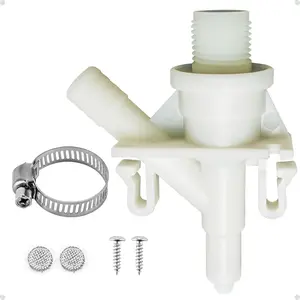 RV Toilet Water Valve Kit Replaces 385311641 Compatible with Dometic Pedal flush Toilets 300 310 320| Prevent leakage| Increased Freeze Resistance, 1 Set, Includes Hose Clamp and Fasteners