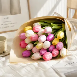 PU Mini Tulip Artificial Flower Bouquet, Home Decorative Photography Props, European Style Ornament, Elegant Floral Arrangement, Decorative Flowers, Decorative Faux Flowers