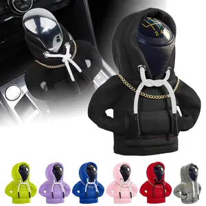 DIBMS Car Gear Shift Hoodie, Funny Mini Hoodie Car Decor, Winter Warm Universal Fit Shift Knob Cover, Car Interior Accessories Gift, car gear shift cover for women. girly car accessories Automotive