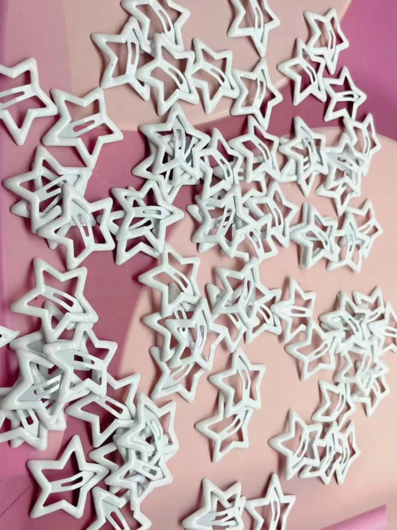 50pcs Y2K Style Star Hair Clips, Hollow Pentagon Bb Clip, Cute Girl Hair Accessories, //, Daily Party Use