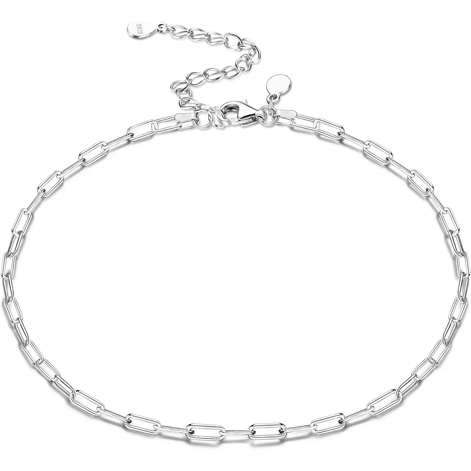 2.5mm Paperclip Link Chain Ankle Bracelet