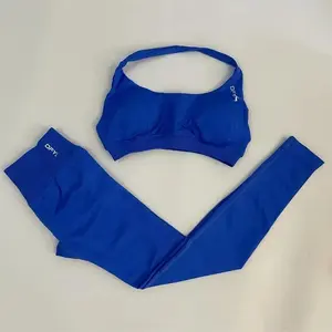 DF~Comfortable yoga wear with zero-feel texture  Impact Sports Bra & Leggings Set for Women – Seamless Medium-Support Bra and High-Waisted Squat-Proof Workout Tights with Ribbed Waistband