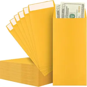 80g Kraft Paper Self-Adhesive Envelope Bag, Saliva Glue Separable, Office Stationery Supplies, Office Business Use, Friends and Lovers Communication, Surprise Gift