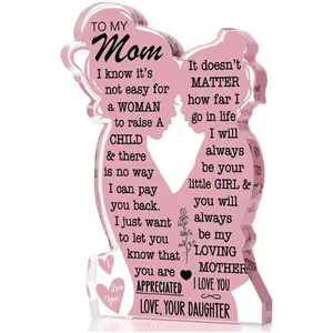 Mother’s Day Gift Idea - Best Mom Ever Acrylic Plaque Sign – Heartfelt Mother Gift, Birthday Present for Mom, Mother’s Day Keepsake, Inspirational Desk Decor, New Mom Appreciation Plaque, Christmas Holiday Mom Gift